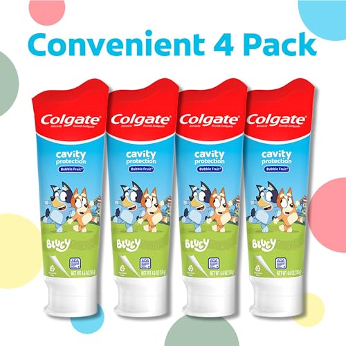 Colgate Kids Bluey Fluoride Toothpaste 4 Pack - Bubblegum 4.6 oz