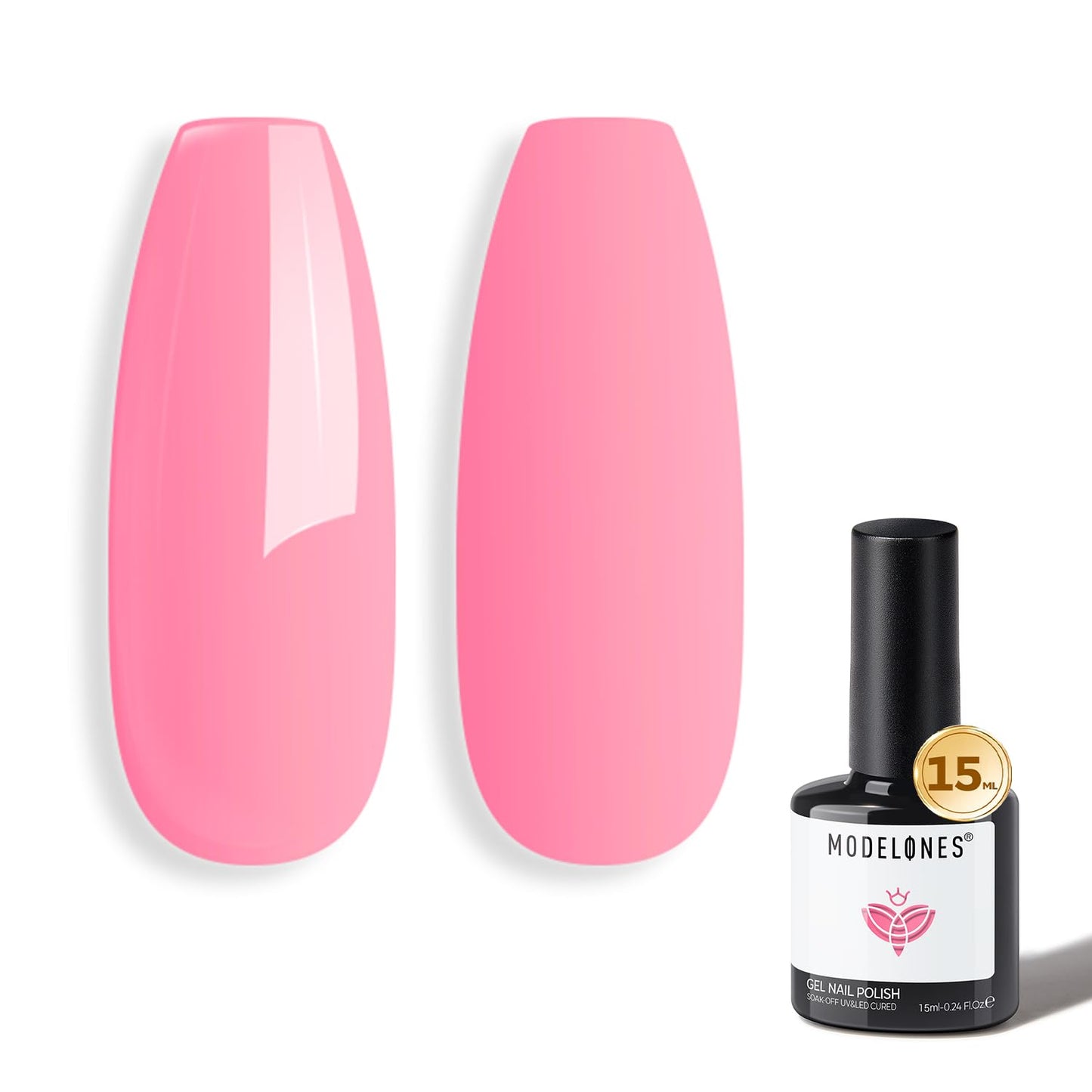 Modelones Black Gel Nail Polish - High Gloss Soak Off 15ml | DIY Manicure at Home