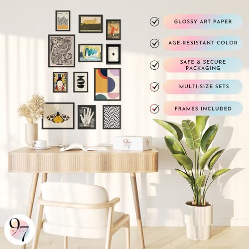 Eclectic Wall Art Prints Set - 12 Unframed Retro Decor for Home