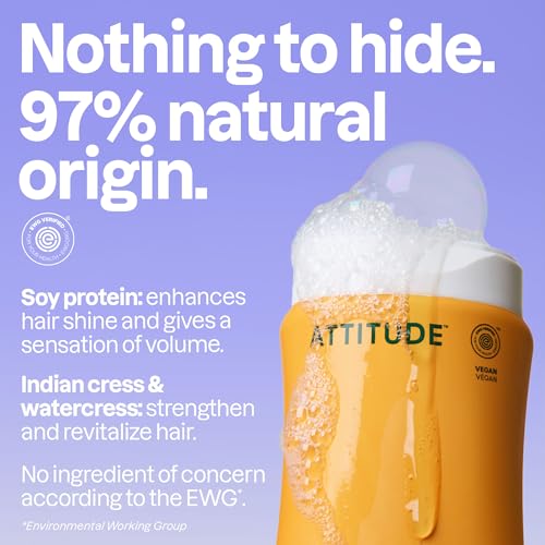 ATTITUDE Volume & Shine Shampoo for Fine Hair - Vegan, 16 Fl Oz