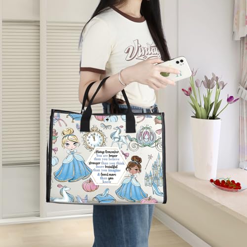 Magical Princess Canvas Makeup Bag - Waterproof Cosmetic Travel Organizer