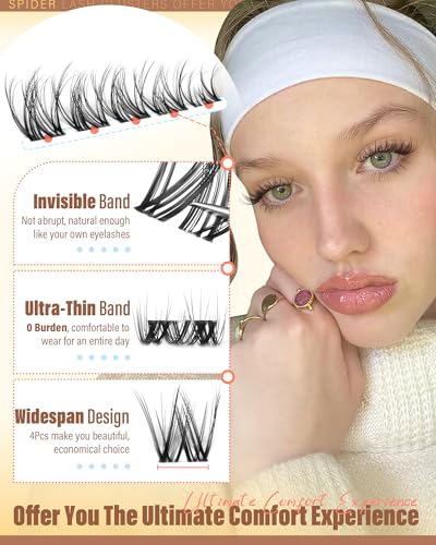 Zegaine Spider Lash Clusters - Natural Wispy Eyelash Extensions 10-16mm