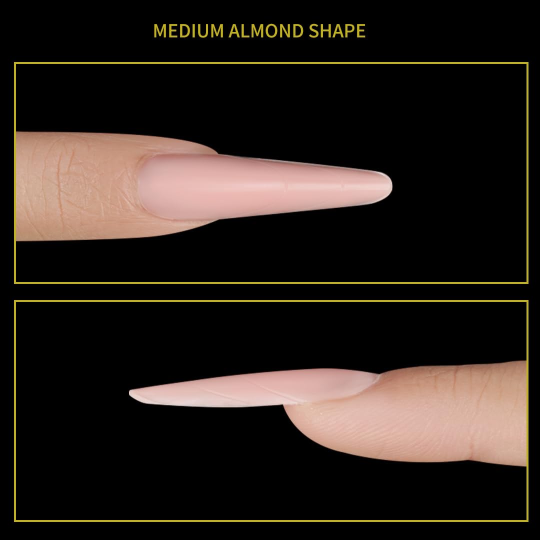 Dual Nail Forms for Quick Extensions - 240 Pcs Clear Plastic Nail Molds | 15 Sizes for Builder Gel, Oval Sandwich