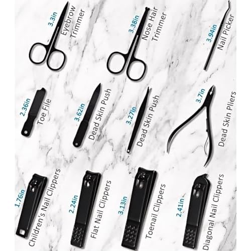 MINKINH Manicure Set Professional Nail Clipper Kit-26 Pieces Stainless Steel Manicure Kit,Nail Care Tools with Luxurious Travel Case (Brown)