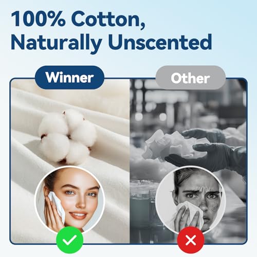 Winner 100% Cotton Disposable Face Towels - 100 Count Pack
