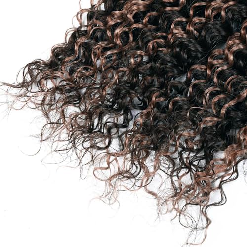 JUIOKAOO 1B30 Curly Wave Human Hair Bundle 24 Inch - Ombre Brown