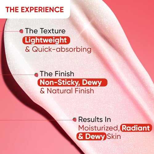 MENT Strawberry Dew Strobe Cream - Hydrating Face Moisturizer & Highlighter, Dewy Glow, 30ml