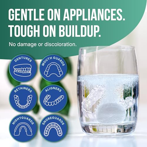 DENTTACH Retainer & Denture Cleaning Tablets, 5-Month Supply, Peppermint