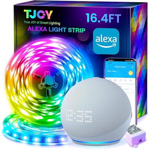TJOY 16.4FT Smart LED Strip Lights - Alexa & App Control, RGB Music Sync