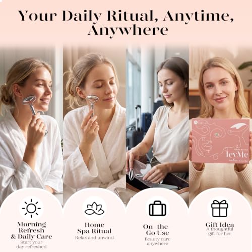 BAIMEI Stainless Steel Gua Sha and Face Roller Set for Depuffing