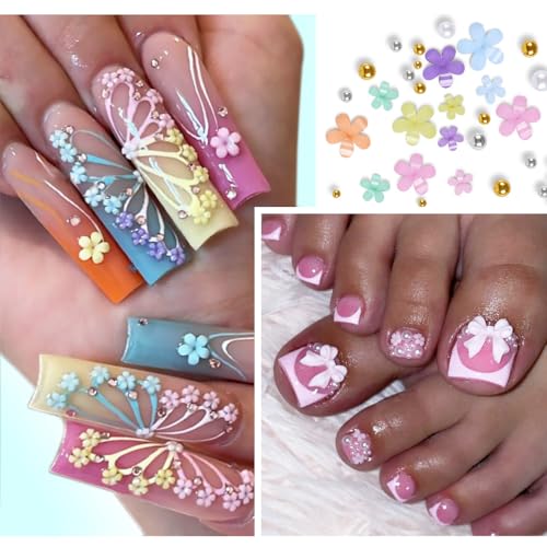 3D Flower Nail Charms - 2 Boxes Mixed Cherry Blossom Decorations