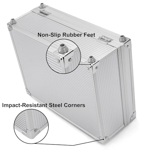 Aluminum Tattoo Equipment Carry Case with Lock - 12.6" Portable Storage Box