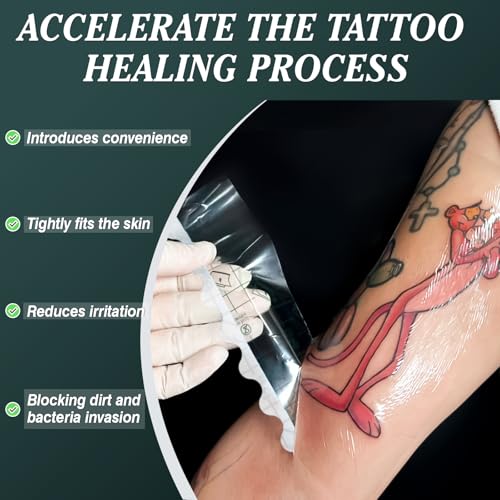 Comdian Waterproof Tattoo Aftercare Bandage 6 x 8 Inch Pack of 60 - Skin Repair Cover Up Tape, Second Skin Transparent Film, Latex-Free