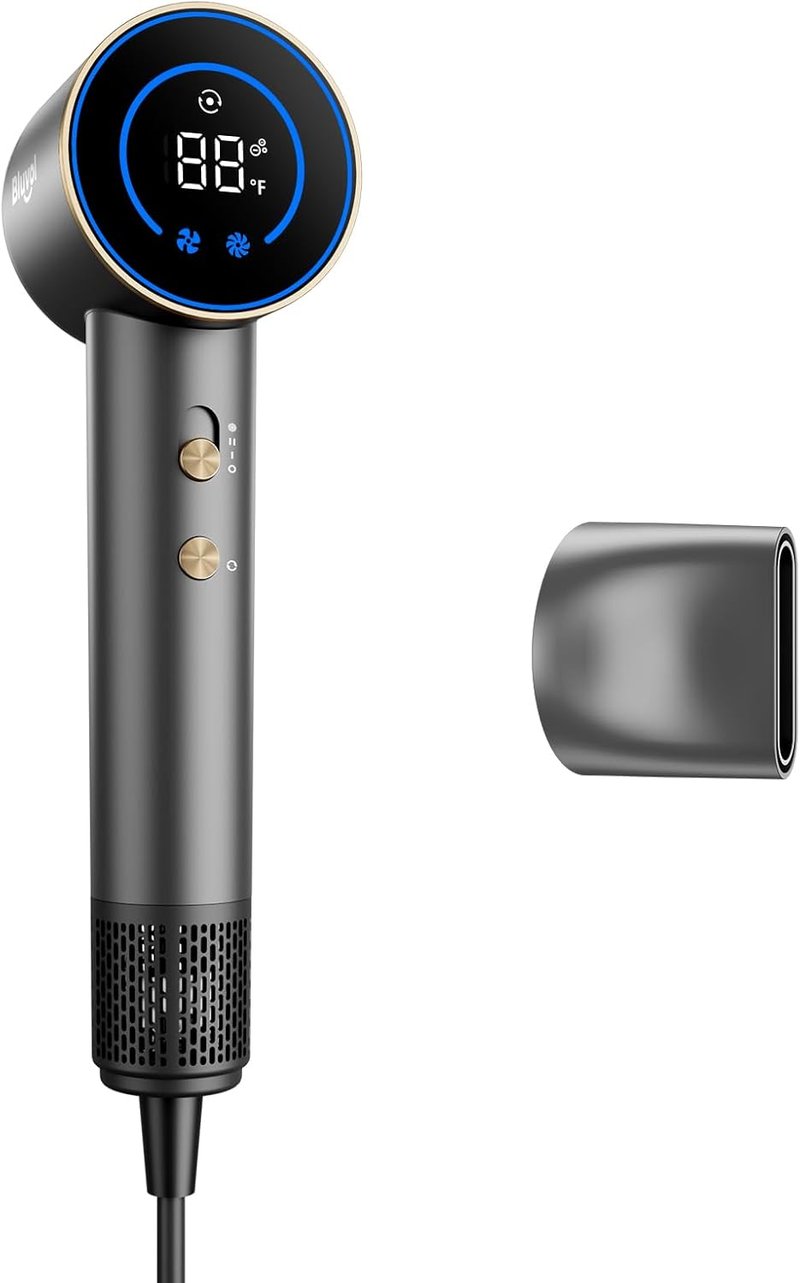 SonicDry H10 Apex Travel Hair Dryer - 110,000 RPM Brushless Motor, Ionic AquaGlow Tech | Lightweight & Low Noise - Grey