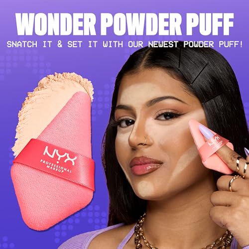NYX Wonder Setting Powder Puff Applicator - Soft Triangle for Baking & Brightening