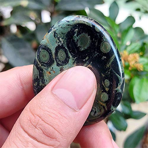 Kambaba Jasper Thumb Worry Stone - Hand Carved Healing Crystal for Stress Relief