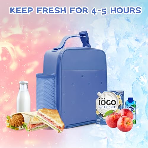 MEXS Insulated Lunch Box for Kids with DIY Charms & Water Bottle Holder