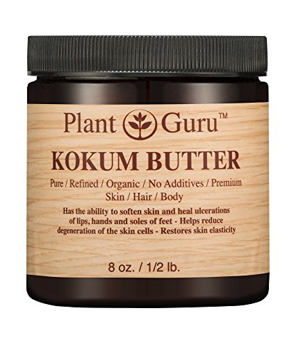 Plant Guru Raw Kokum Butter 8 oz - Pure Natural Skin & Hair Moisturizer