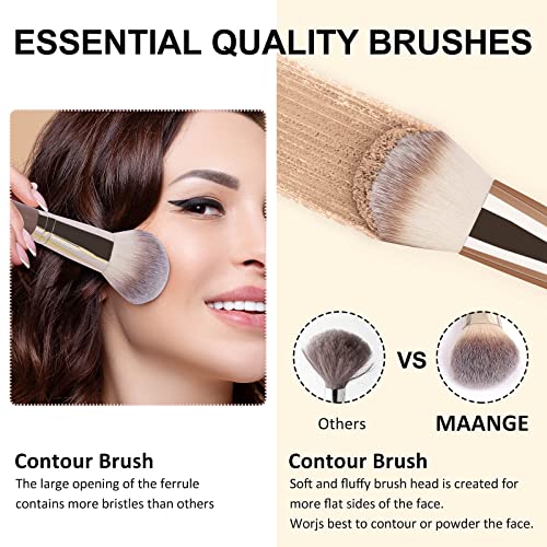 MAANGE 18-Piece Professional Makeup Brush Set - Soft Synthetic Brushes for Foundation & Eyes