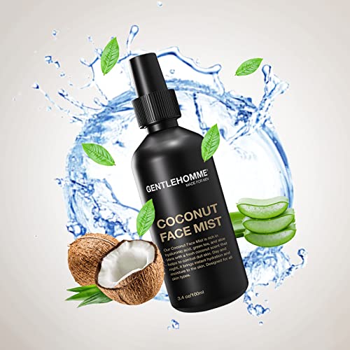 Gentlehomme Coconut Face Mist for Men - Hydrating Facial Spray 3.4oz