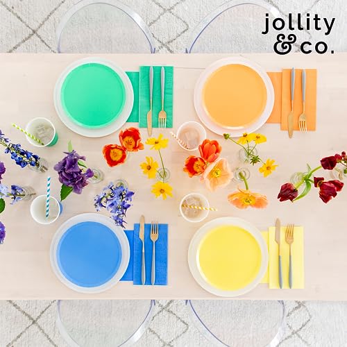 Jollity & Co Apricot Orange Paper Dinner Plates - 10" Pack of 8