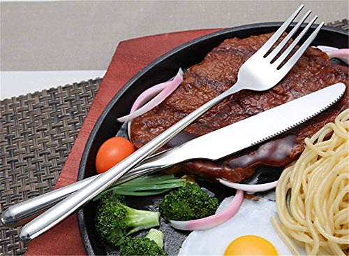 5-Pack Long-Handled Stainless Steel Forks - Heavy Duty