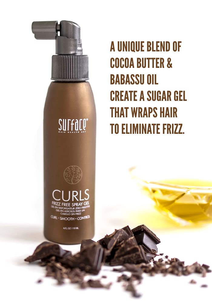 Hair Curl Frizz Free Spray Gel - Lightweight Control with Cocoa Butter & Babassu Oil | 4 Fl. Oz.