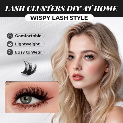MissAiry Wispy Lash Clusters 8-14MM D-Curl DIY Eyelash Extension Kit