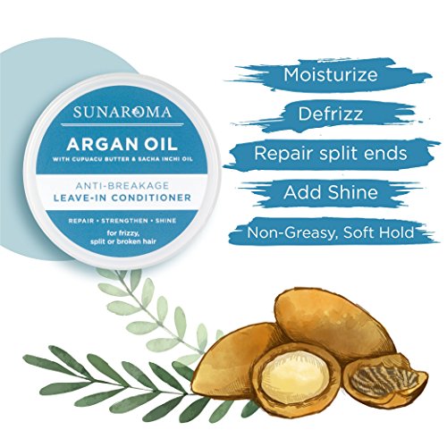SUNAROMA Argan Oil Leave-In Conditioner for Frizz & Damage Repair – 12oz