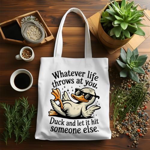 Funny Canvas Tote Bag for Animal Lovers - Reusable Grocery & Beach Bag