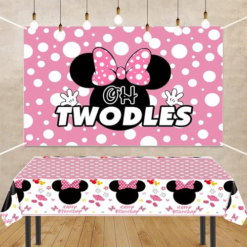 3-Pack Pink Mouse Disposable Tablecloths for Kids' Parties