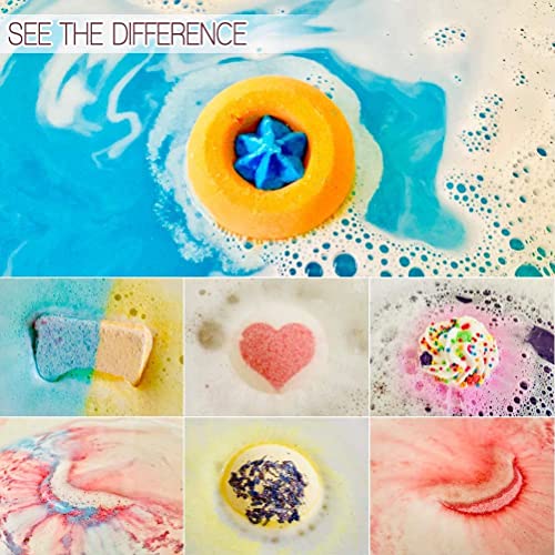 Natural Bath Bomb Gift Set - 7 Aromatherapy Bombs for Relaxation