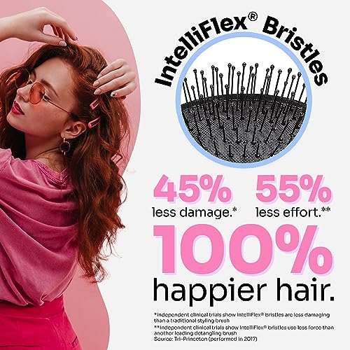 Wet Brush Mini Detangler Hair Brush Set - 2 Pack (Black & Pink)