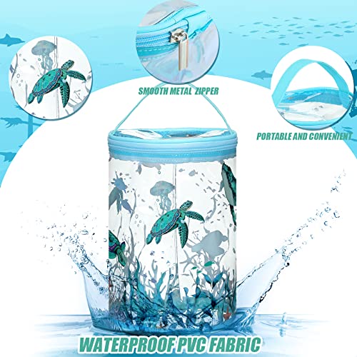 Sanwuta Clear Waterproof Travel Toiletry Bag, Ocean Pattern Cosmetic Pouch