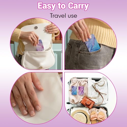 Moxweyeni Marble Pattern Travel Dental Floss Picks Case Refillable 4 Pack