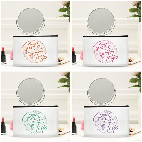 SEAOYOZO 4 Pcs Girls Trip Gifts Makeup Bags – Variation: girls trip | Bestie Gifts Travel Toiletry Bags
