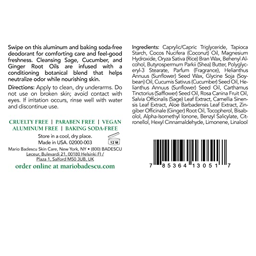 Mario Badescu Aluminum-Free Deodorant for Women & Men - 2.4 oz