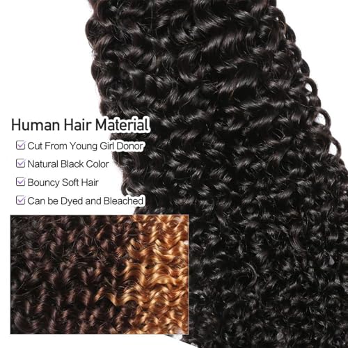 UDesire 12 Inch #1B Jerry Curly Human Hair Bundle 16A Grade Virgin Brazilian Extensions