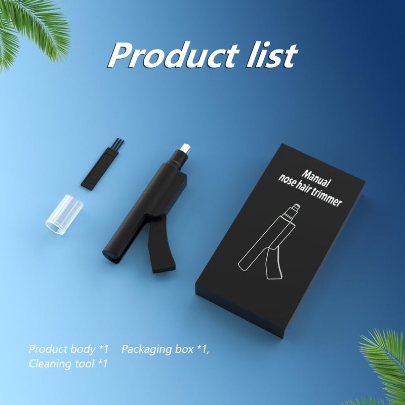 Cxjesin Nose Hair Trimmer for Men and Women - Manual Nose, Ear & Nose Hair Clippers for Professional Use, Painless Dual-Edge Blades, Battery-Free Waterproof Nose Hair Removal Tool (Black)