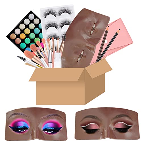 3D Makeup Practice Face Board Set #4 with Complete Kit for Artists & Students