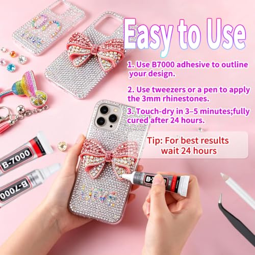 52000 Pcs Jelly Rhinestone Bedazzling Kit, 24+28 Colors with B7000 Glue