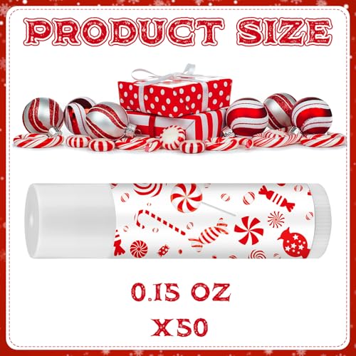 Siifert 15 Pack Christmas Lip Balms Candy Cane Peppermint Lollipop 2