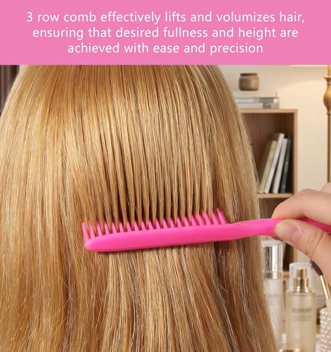 4 Pack 3-Row Hair Detangling Combs Nylon Bristle Styling Tool