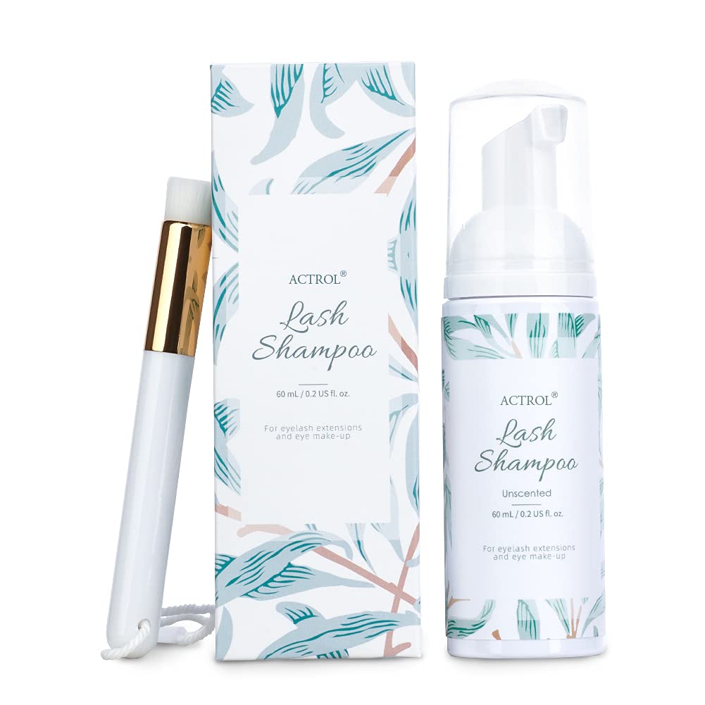 Eyelash Extension Cleanser - Natural Aloe Foaming Shampoo 60ML | Paraben & Sulfate Free, Non-Irritating