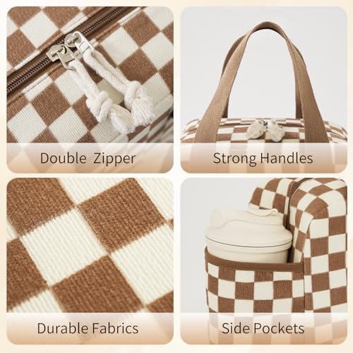 SODEER Insulated Corduroy Lunch Bag - Leakproof Cooler for Adults