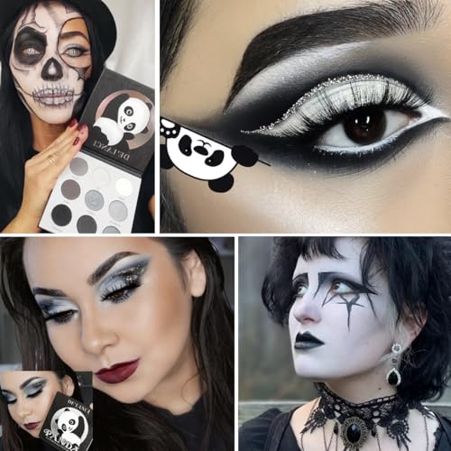 Afflano Goth Eyeshadow Palette Grey - Smokey, Dark Gothic Eye Makeup for Halloween