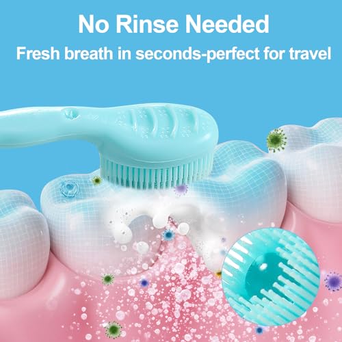 JOUGE 4-in-1 Disposable Mini Toothbrush with Toothpaste, 30 Pack