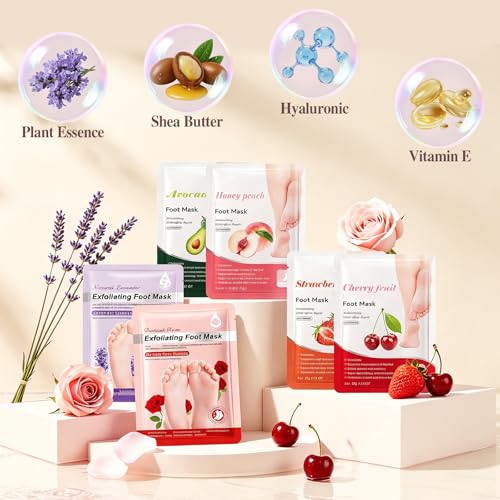 ZKONLY 8-Pack Foot Mask Set for Dry Cracked Heels and Callus Repair