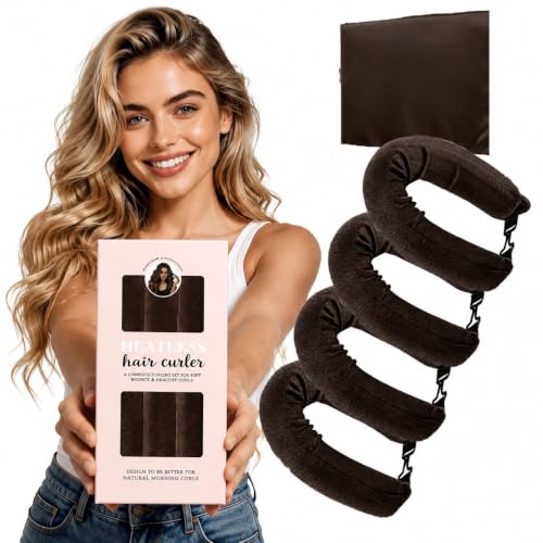 Heatless Curls Set - 5pcs Satin Scarf Hair Curler with Rollers