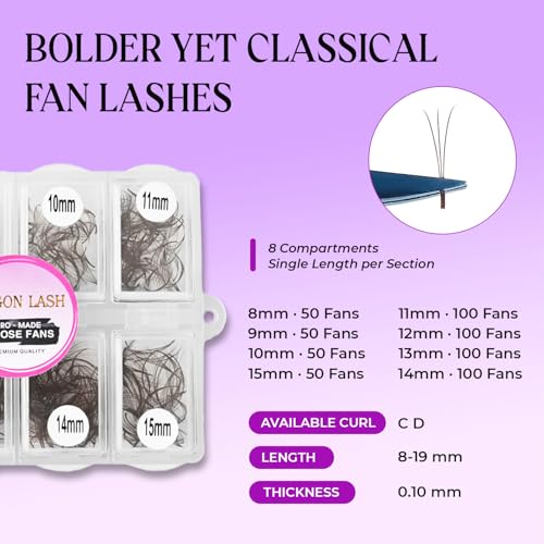 Saigon Lash 600 Promade Loose Fans - Dark Brown 3D Volume Eyelash Extensions